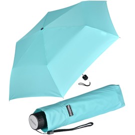 doppler Pocket Umbrella Fibre Havana Plain, aqua blue, 90 cm, Pocket umbrella super mini