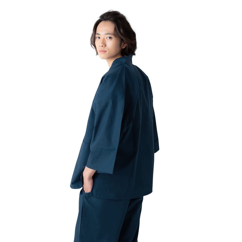 Kyoto Kimonomachi Men's Samue, Work Clothes, Black, Brown, Blue, Red,