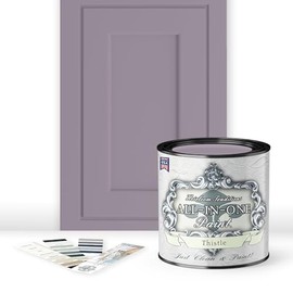 ALL-IN-ONE Paint, Durable cabinet and furniture paint. Built in primer and top coat, no sanding needed. Includes our 30 featured color card - Thistle, Quart