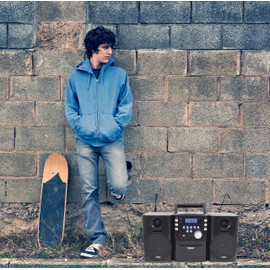 Naxa Electronics Naxa NPB-431 Portable MP3/CD Player with PLL FM Radio, USB Input, Remote Control, and Detachable Speakers, Black