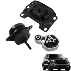 SEBLAFF 3Pcs Engine Motor Mount Kit Replacement for Explorer 2.0L 2012 2013 2014 2015 EM-4125 EM-4121 EM-4120 A5634 A5612 A5614 BB5Z6038F AV6Z6068A BB5Z6068B 3247 3238 3237