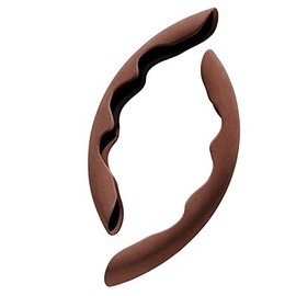 Pack of 2 Car Steering Wheel Covers, Suede Universal Steering Wheel Cover, Segmented Steering Wheel Protection, Non-Slip and Durable for Steering Wheels of Any Size, Brown