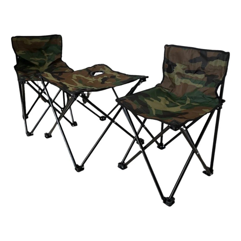 2 Sillas Plegables Mini Con Mesa Para Adulto Playa Camping.