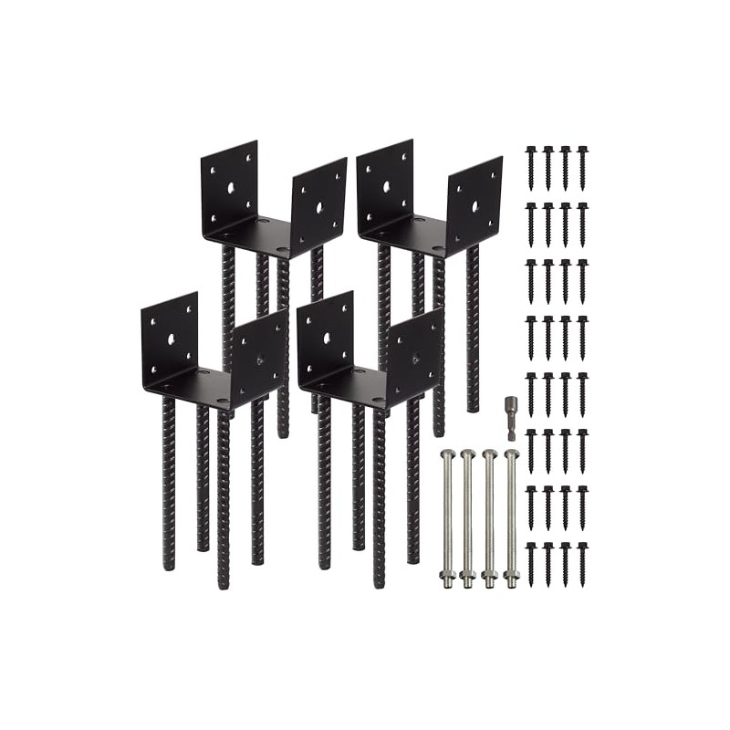 Fence Post Holder Ground Spike Use for Concrete Deck -