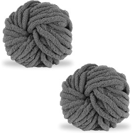 Chunky Wool Yarn, 2pcs Soft Chunky Blanket Yarn for Crocheting and Knitting, 2cm Thick, 250g X 2 for Cats' Bed, Dolls, Blankets, Pillow Cushions, Bags, Hats, and Rugs (Pink)