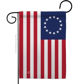Betsy Ross Garden Flag Americana US Historic July Memorial Veteran Independence United State American Small Decorative Gift Yard House Banner Double-Sided Made In USA 13 X 18.5
