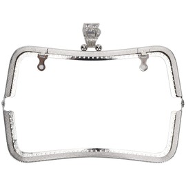 Purse Clasp Frame, Retro Embossed Handle Wallet Kiss Clasp Lock Retro Arch Purse Coin Bag Frame Metal Purse Frame Clip Purse Making Supplies for DIY Craft Purse Bag Handle Sewing Craft (Silver)