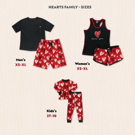 Lazy One Matching Family Valentine Pajamas, Cute Heart Pajamas for Women, Men and Kids, Valentines Day Pajamas