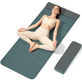 Tapete de yoga plegable de 12 pliegues, 190x 66x 1 cm, antideslizante, compacto y adecuado para entrenamiento de yoga, pilates, entrenamiento de fuerz