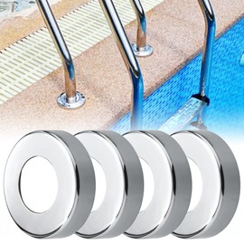 Uenede 4PCS 304 Stainless Steel Pool Ladder Escutcheon Plates, Fits for 1.9" Diameter Tubing Swimming Pool Handrail, Pool Handrail Covers for Inground Pools or Spa Handrail