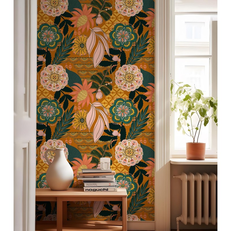 Wallpaper Peel and Stick Renter Friendly Textured Wallpaper Boho