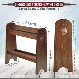 HOTCAN Pine Wood Saddle Rack – Ideal Saddle Stand for Western Horse Gear and Horse Tack Organizers, Suitable for Displaying Trophy Tack at Home - Walnut