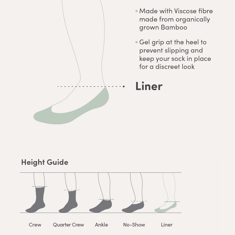 Boody Everyday Liner Socks, Black / 34-40