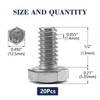 5/16-18 x 1/2" Hex Head Screw Bolt, 20Pcs 18-8 (304)