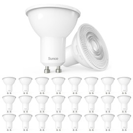 Sunco 24 Pack GU10 LED Bulb, 550LM, 3000K Warm White, 5.5W=50W Equivalent, Dimmable MR16 Bulbs for Recessed, Track Lighting, Spot Lights, Range Hood, 25000 Lifetime Hours, UL
