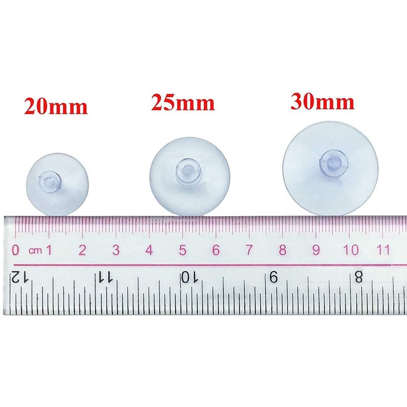 OMYZERO 100pcs Mini Clear Plastic Suction Cups Without Hooks (20mm,25mm,30mm)