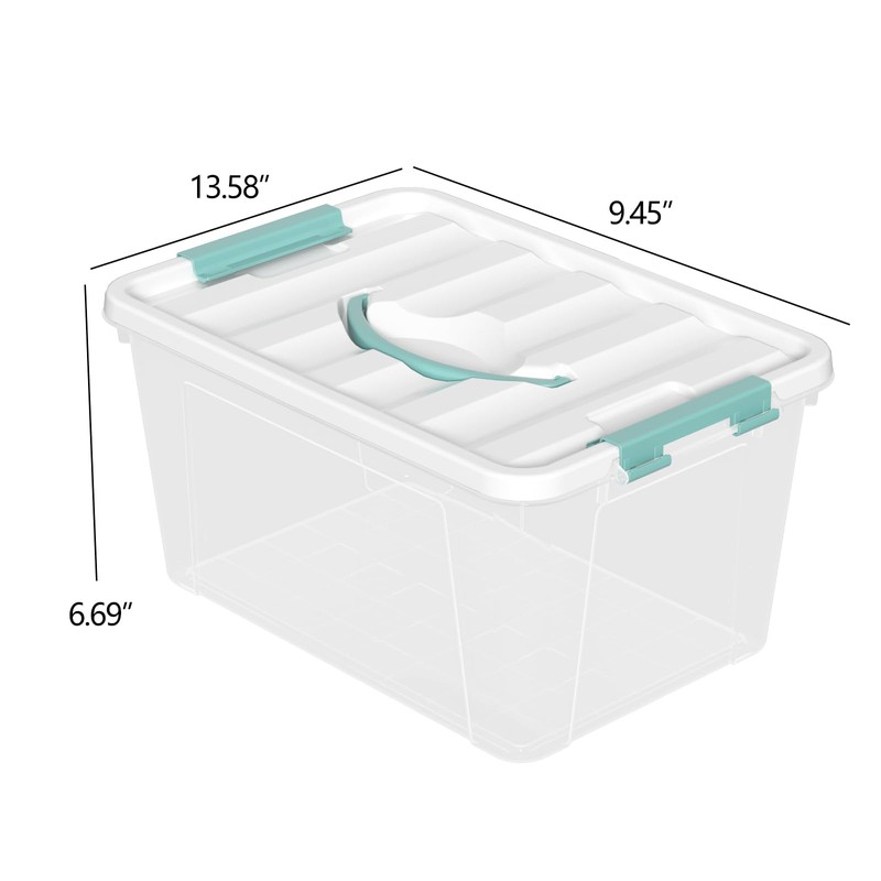 Xyskin 14 Quart Clear Storage Bins with Lid and Green