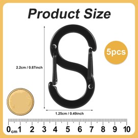 5pcs Double Opening Lobster Clasps, S Lock Necklace Shortener Clasp Stainless Steel Bracelet Connectors Jewelry Clasps and Closures Necklace Clips for DIY Jewelry Making (Large, 0.87x0.49in)