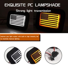 Tonsya For 2003 2004 2005 2006 2007 2008 2009 Hummer H2 Front Corner Turn Signal Parking Lights & Daytime running lamps flag Style Smoked Lens Amber & White 15060530 15060529