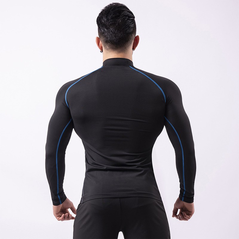 Men's High Elastic Compression Shirts Long Sleeves Sports Top for
