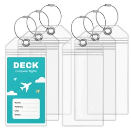 Szaboviktoria Pack of 6 PVC Waterproof Transparent Suitcase Tags for Cruises, Luggage Tags, Luggage Tag, Luggage Tag, Luggage Tag Cruise, for Travel Luggage, Backpacks