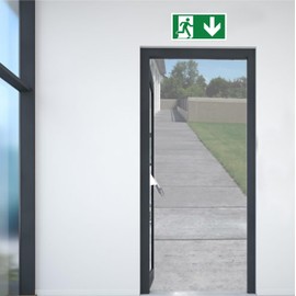 pubblimania Low Emergency Exit | Aluminium Composite 3mm Thick (Cm 29 x 14.5) (Pack of 4, Low Emergency Exit)