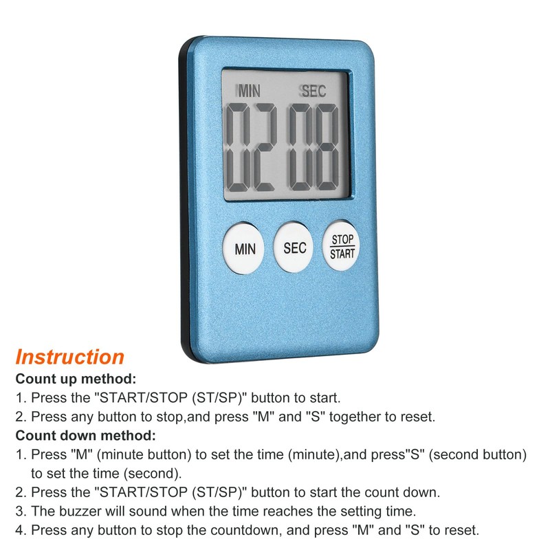 PATIKIL Digital Timer, 1Pcs Small Count Down/UP Clock with Magnetic,