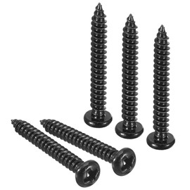TA-VIGOR 100Pcs Self Tapping Screws, M3 Phillips Pan Head Screw, 25mm Round Head Tapping Screws, Stainless Steel Machine Wood Fasteners Bolts for Wood, Drywall, Furniture, Repairing, Black