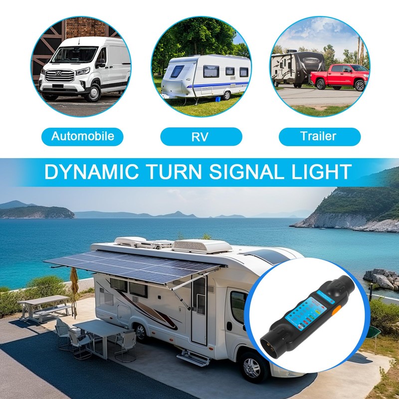 AOHEWEI 7-Pin Trailer Tester Tester for Lights Plug Socket 12