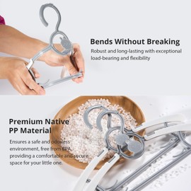 PIGLOG Kids Hangers, Extendable Baby Hangers, 20PCS Baby Clothes Hangers, Durable Kid Hangers, Small Hangers for Kids Baby Toddler Children, Non-Slip & Stackable Design Toddler Hangers 11-14Inch Gray