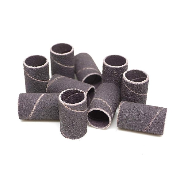 Benchmark Abrasives 1/2” x 1” Aluminum Oxide Abrasive Spiral Bands for Rotary Tools, Drum Sleeves for Sanding Deburring Blending Polishing on Metals Plastic Wood Rubber (10 Pack) - 60 Grit