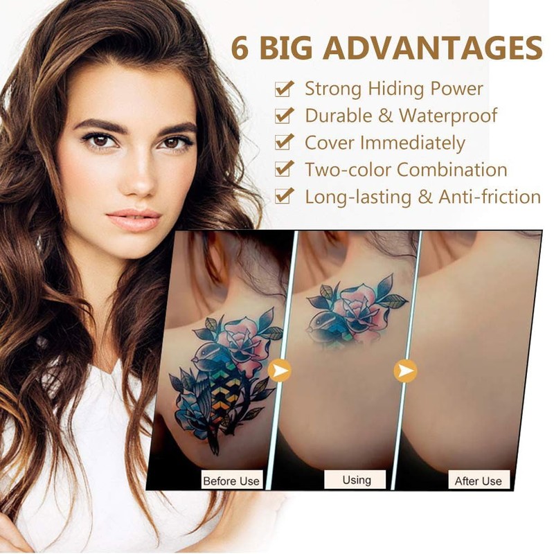 Body Concealer Waterproof,Body Concealer Full Coverage,Makeup Foundation,Waterproof Tattoo Cream for