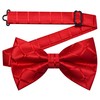 Gusleson Red Bow Tie Pocket Square Set for Wedding Pre-Tied