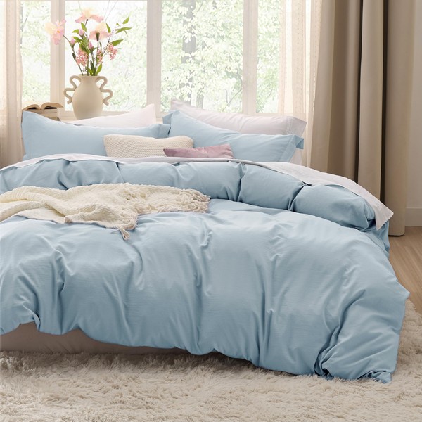 Bedsure Bedsure Sky Blue Duvet Cover King Size - 3