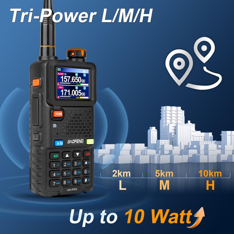 BAOFENG 5RH PRO GPS APRS 10W Ham Radio Handheld |