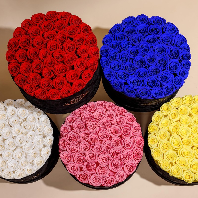 47 Flowers in a Luxury Suede Box, Birthday Gifts for