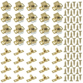 20Pack Double Roller Catch Door Latch Cold Rolled Steel Stay Put Smooth Close with Screws for Kitchen Close Cabinet Cupboard Closet Doors (Gold)
