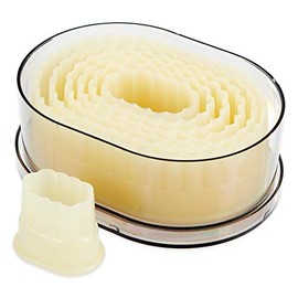 thermohauser Set of 7 Plastic Cutters (Nylon) Heart and Wavy White Diameter 4.5-12.3 cm