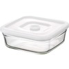 iwaki(イワキ) 耐熱ガラス 密閉容器 ホワイト M 径15.5×高さ5.5cm 450ml パック & レンジ