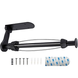 Drilled or Self Adhesive for Kitchen BathroomWall Mounted Paper Towel Holder with Damping Effect for Kitchen Bathroom Living Room and Toilet,SUS304 Stainless Steel Material(Black)