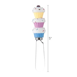 Supreme Housewares Cupcakes Cheese Spreaders, Hand-Painted Resin Handles with Stainless Steel Blades for Spreading Cream Cheese, Butter, Jam, or Sandwich, Set of 4