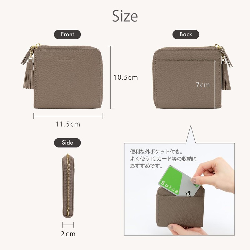 RafiCaro Women's Mini Wallet, No Bills Folding, Large Capacity, Card