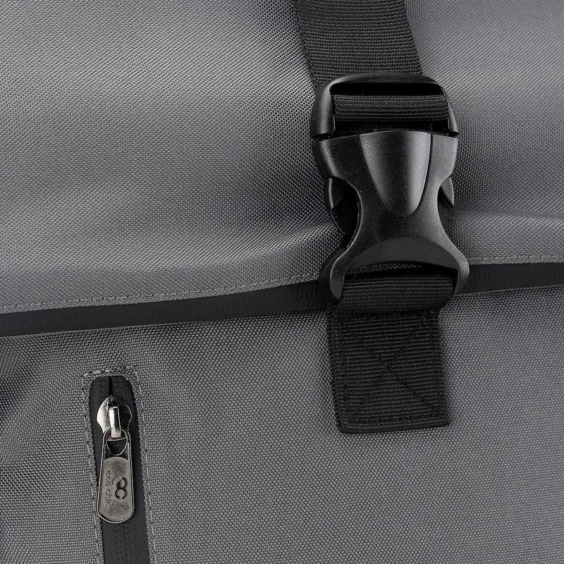 ECO CHIC Waterproof Recycled Canvas Roll Top Backpack (Carbon)