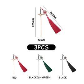 3-Piece Set Of Ancient Sword Hairpins, Retro Tassel Hairpins, Updo Hairpins, Metal Sword Hairpins, Elegant Hair Accessories For Women, Fashionable Hair Accessories