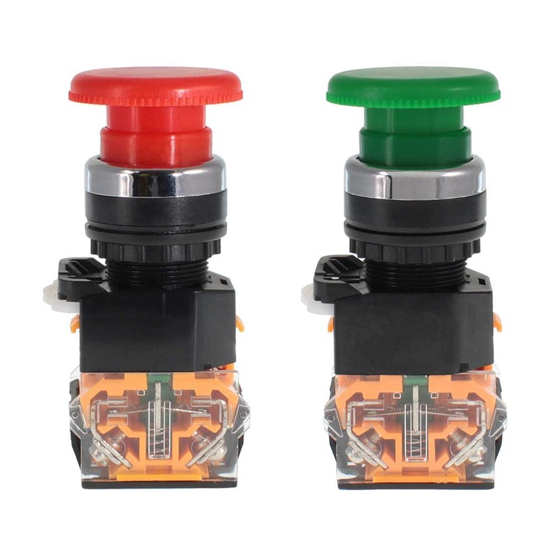 Momentary Push Button Switch Emergency Stop Button 1 Pack Spring