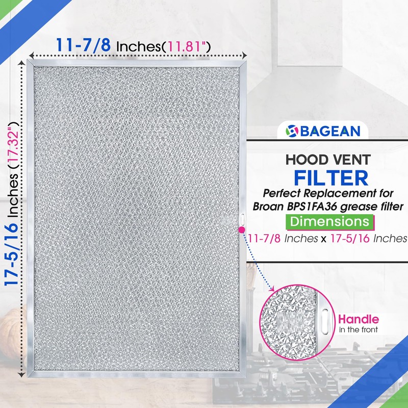 Bagean Stove Hood Vent Filter 11.81"x17.32" BPS1FA36 Compatible with Broan