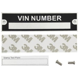 Trailer VIN ID Plate Data TAG Blank Model Identification VIN Serial Number, Model, Date of MFG and GVWR, Tailgating id Plate for Cargo Carriers Trucks Boats (1 PC., VIN Number, 3.74x0.98)