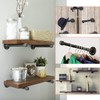 1/2" Industrial Black Iron Pipe Shelf Brackets, Rustic Wall Mounted