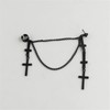 2Pcs Punk Layered Cross Long Threader Tassel Link Chain Dangle