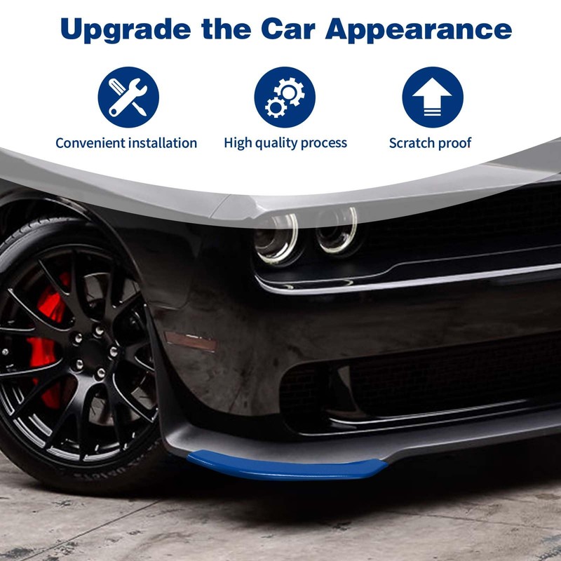 PDKLIN for Challenger Front Bumper Lip Splitter Protector Cover Trim